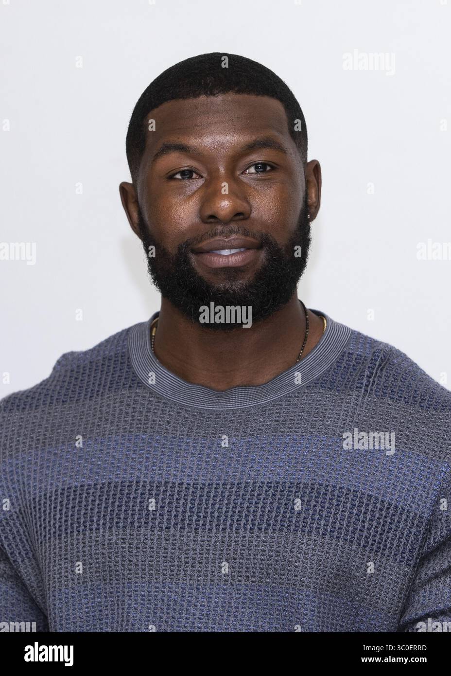 12 novembre 2018 - Hollywood, Californie, États-Unis - TREVANTE RHODES fait la promotion du film 'Bird Box' à Hollywood. (Crédit image : © Armando Gallo/ZUMA Studio) Banque D'Images