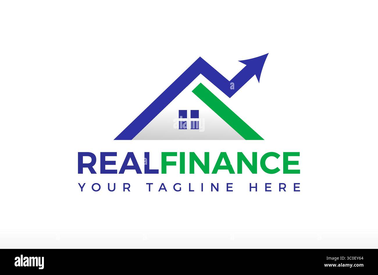 Design de logo de finance immobilière, logo de comptabilité de Realtor, logo de maison de flèche de comptabilité de croissance financière, logo d'investissement immobilier, flèche montante de fonds Illustration de Vecteur