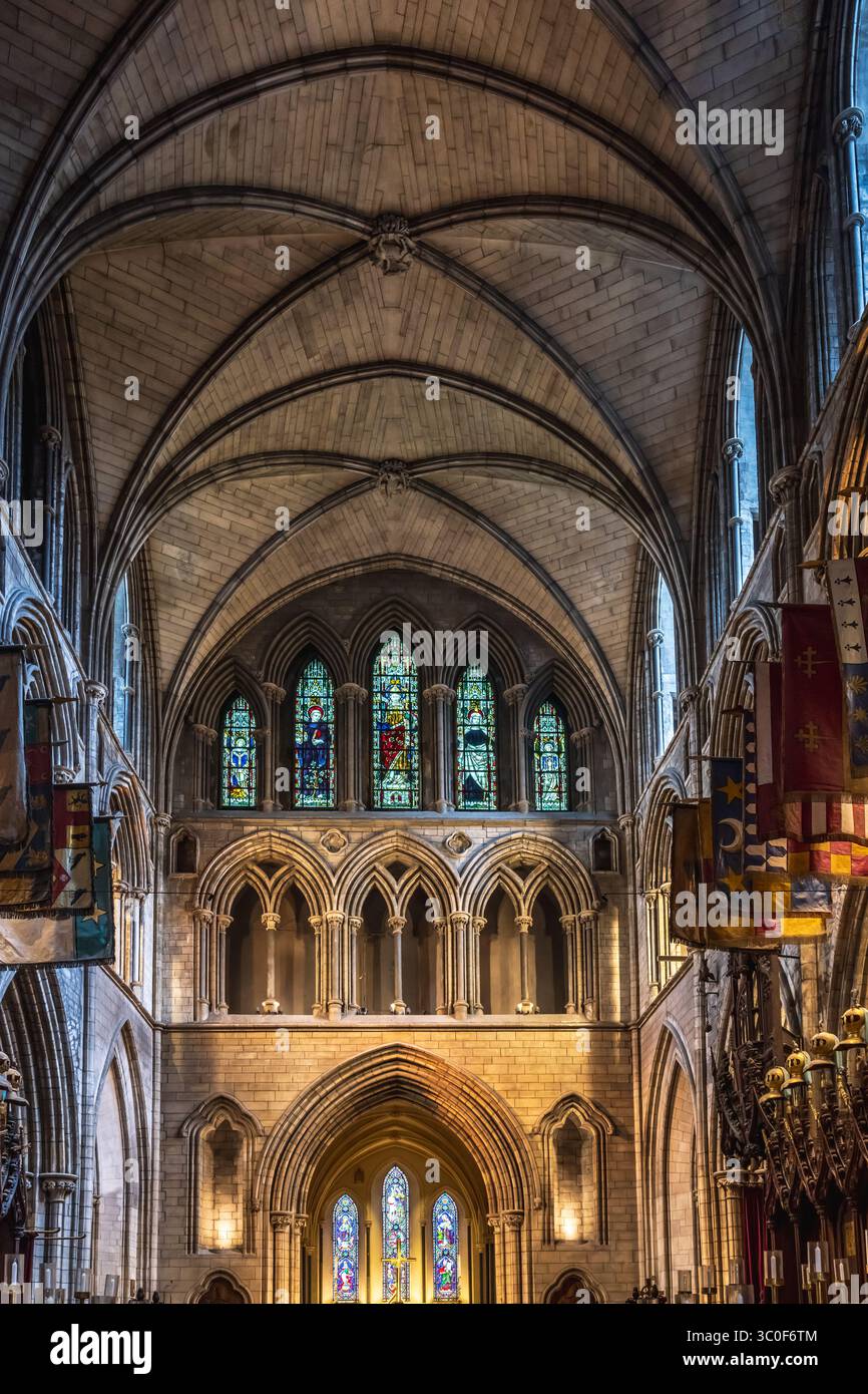 Intérieur de la cathédrale Saint-Patrick, Dublin, Irlande Banque D'Images