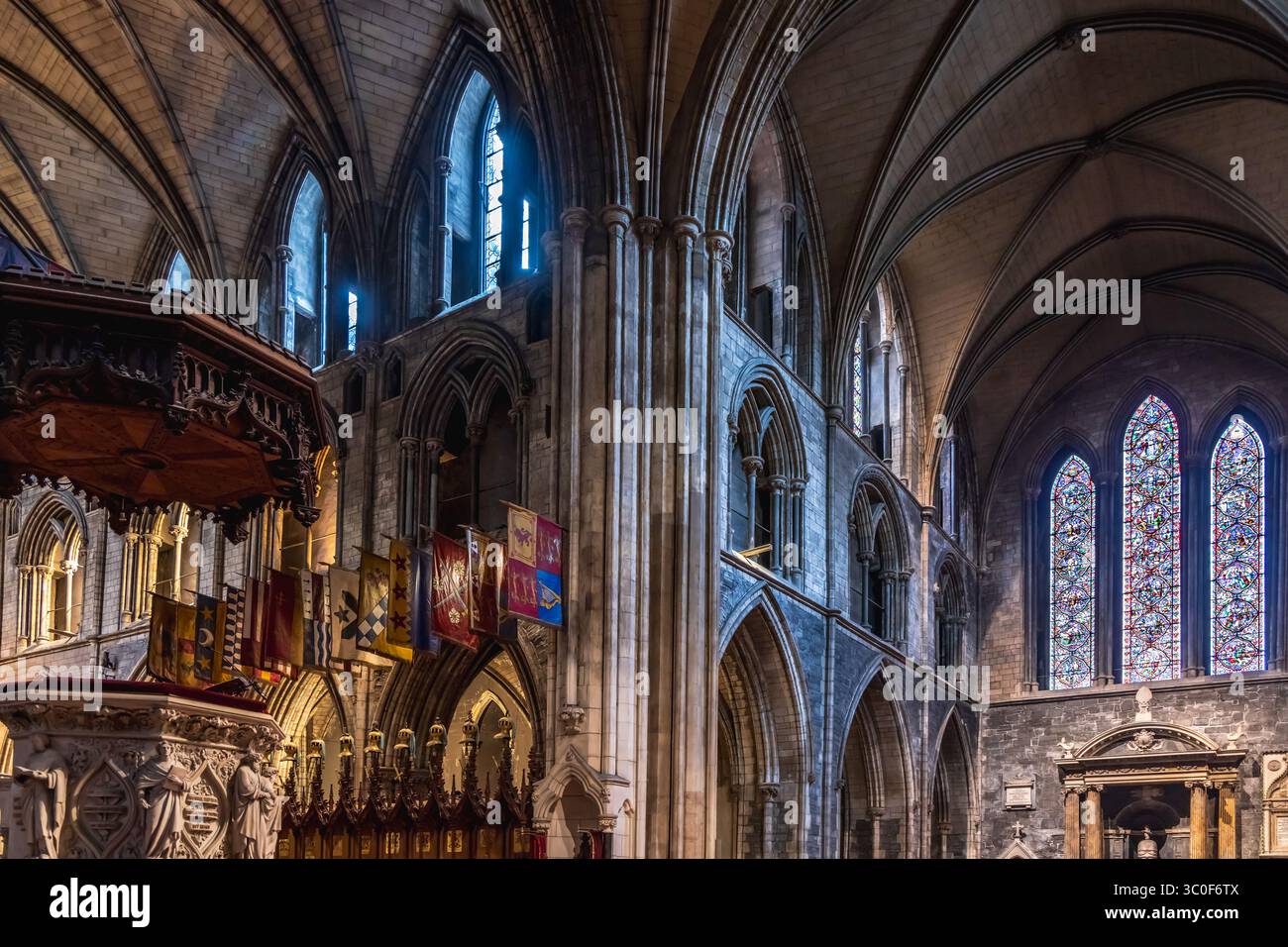 Intérieur de la cathédrale Saint-Patrick, Dublin, Irlande Banque D'Images