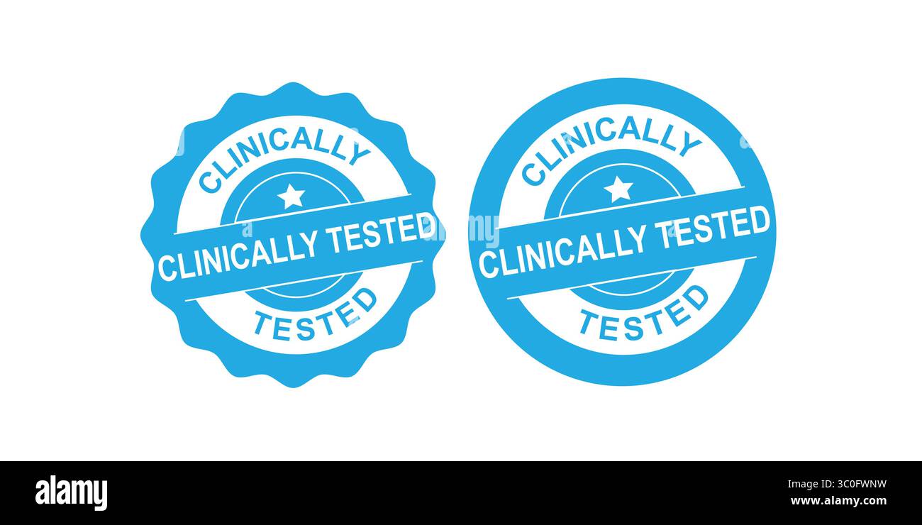 Badges testés cliniquement pour la sécurité sanitaire et la vérification des produits Illustration de Vecteur
