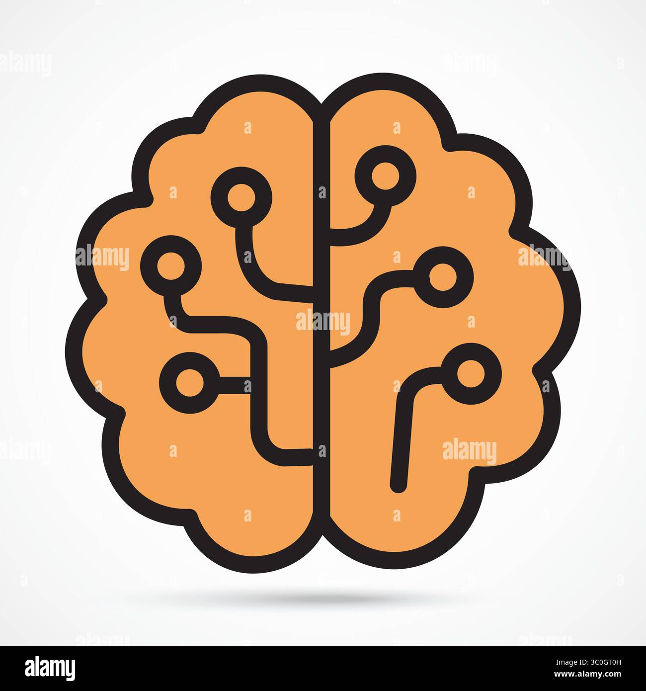 Icône de circuit cérébral, structure neuronale d'intelligence artificielle pour la pensée intelligente et le traitement numérique, signe vectoriel. Symbole, illustration du logo. Vecteur Illustration de Vecteur