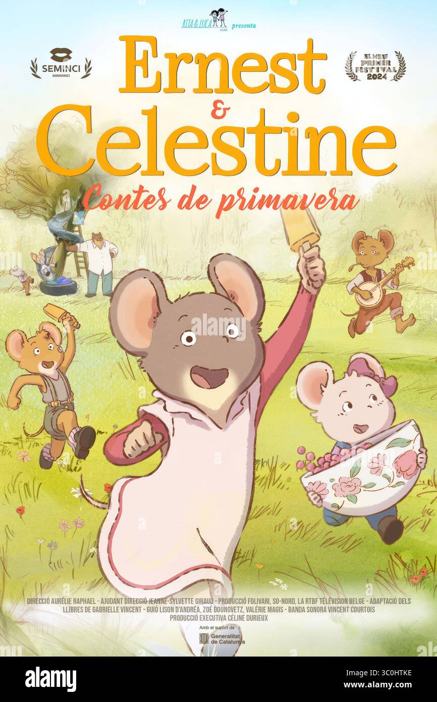 ERNEST ET CÉLESTINE AU PRINTEMPS (2024), MISE EN SCÈNE PAR AURELIE RAPHAEL. Crédit : Folivari / RTBF / album Banque D'Images