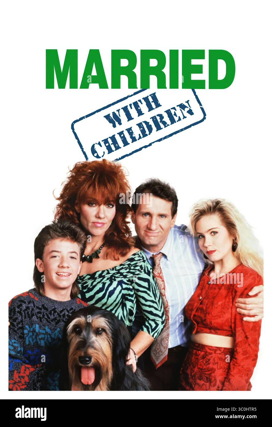 CHRISTINA APPLEGATE, ED O'NEILL, KATEY SAGAL et DAVID FAUSTINO dans NOT THE COSBYS (1987) -titre original : MARIÉ AVEC ENFANTS-, réalisé par RON LEAVITT. Crédit : COLUMBIA PICTURES TÉLÉVISION / album Banque D'Images