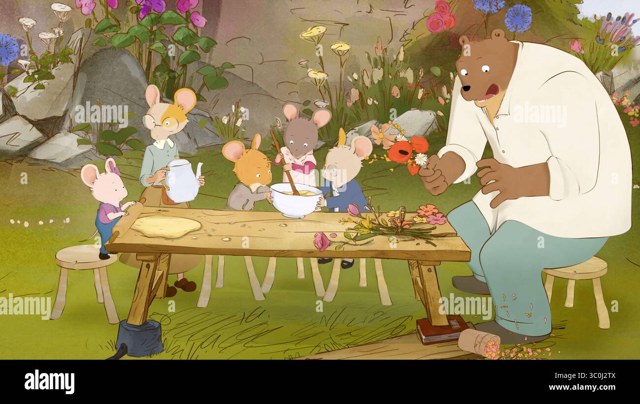 ERNEST ET CÉLESTINE AU PRINTEMPS (2024), MISE EN SCÈNE PAR AURELIE RAPHAEL. Crédit : Folivari / RTBF / album Banque D'Images