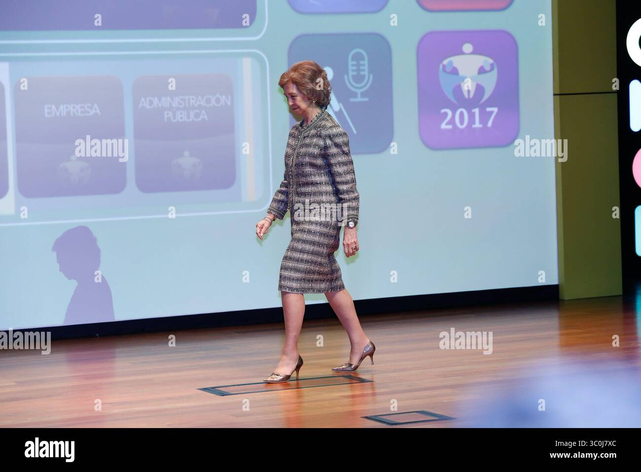 27 novembre 2018 - Madrid, Madrid, Espagne - la Reine Sofia d'Espagne reçoit le ''Premio Espacial Solidarios ONCE'' lors d'un événement célébré au Reina Sofia Art Musseum à Madrid, Espagne, le 29 novembre 2018. (Crédit image : © AFP7 via ZUMA Wire) Banque D'Images