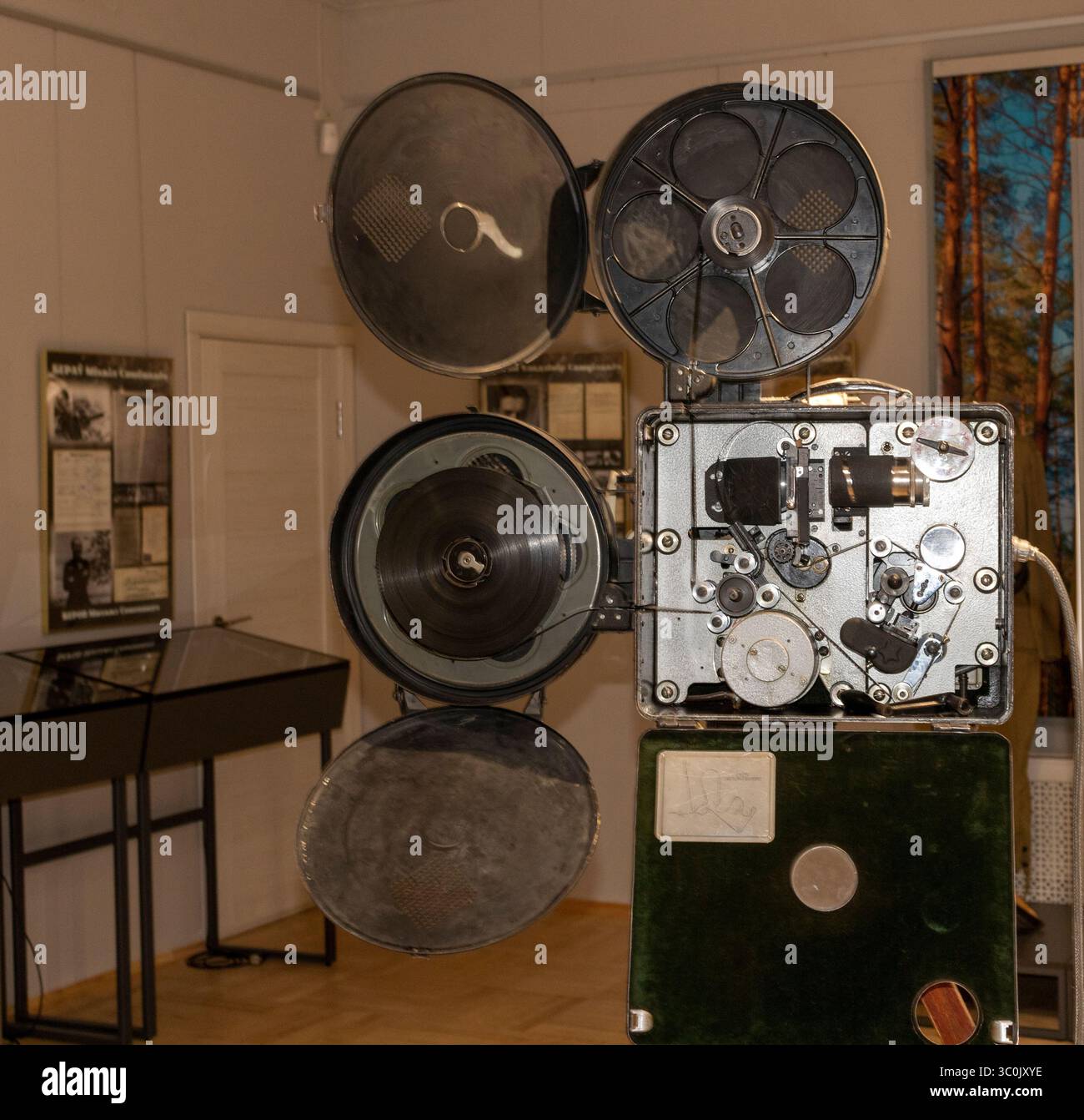 Plan du projecteur de film vintage, ancien et obsolète Banque D'Images