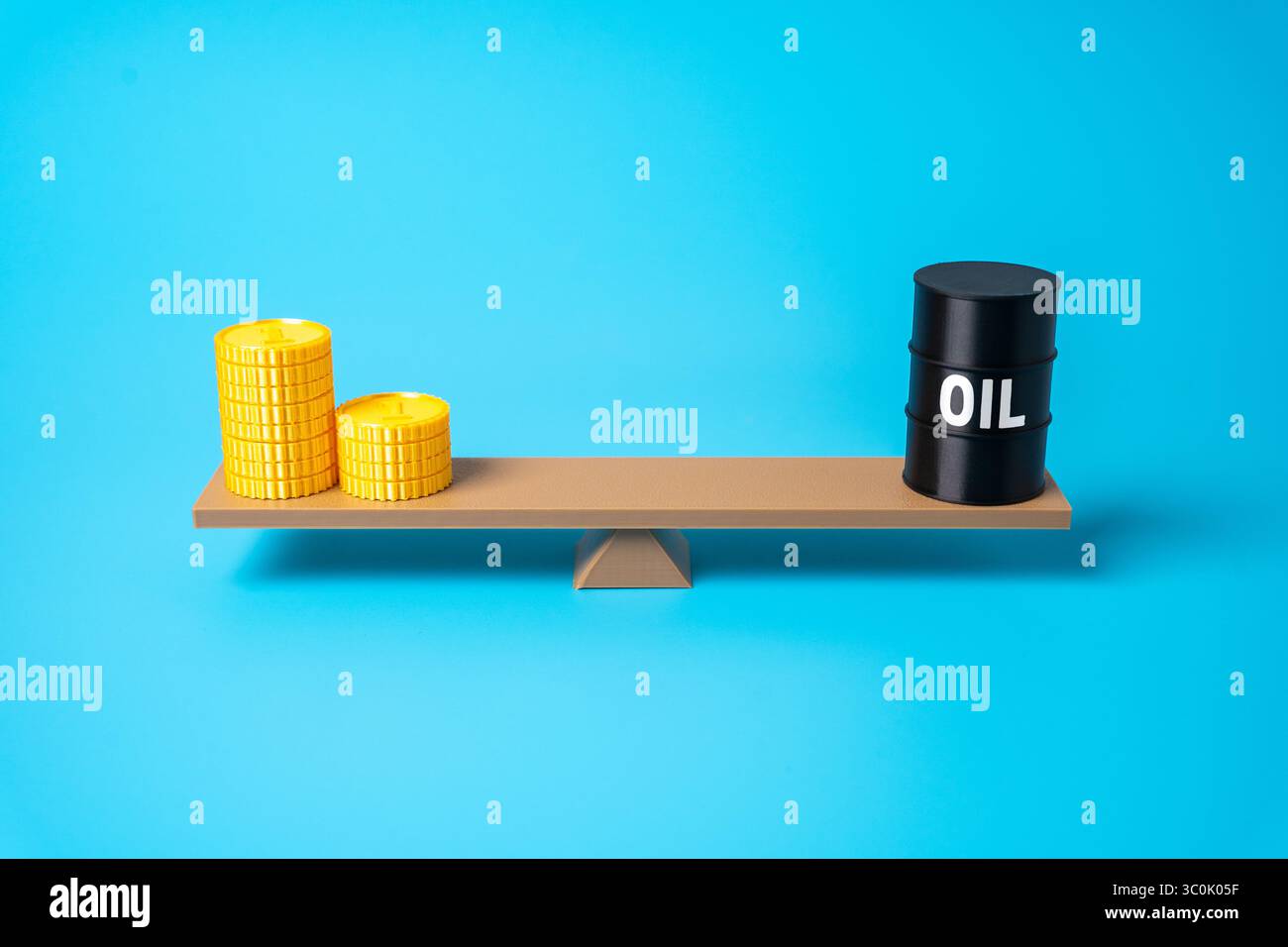 Prix du pétrole. Offre et demande, économie de marché. Conflits politiques, coûts d'extraction. Débats environnementaux dans l'économie de marché. Banque D'Images