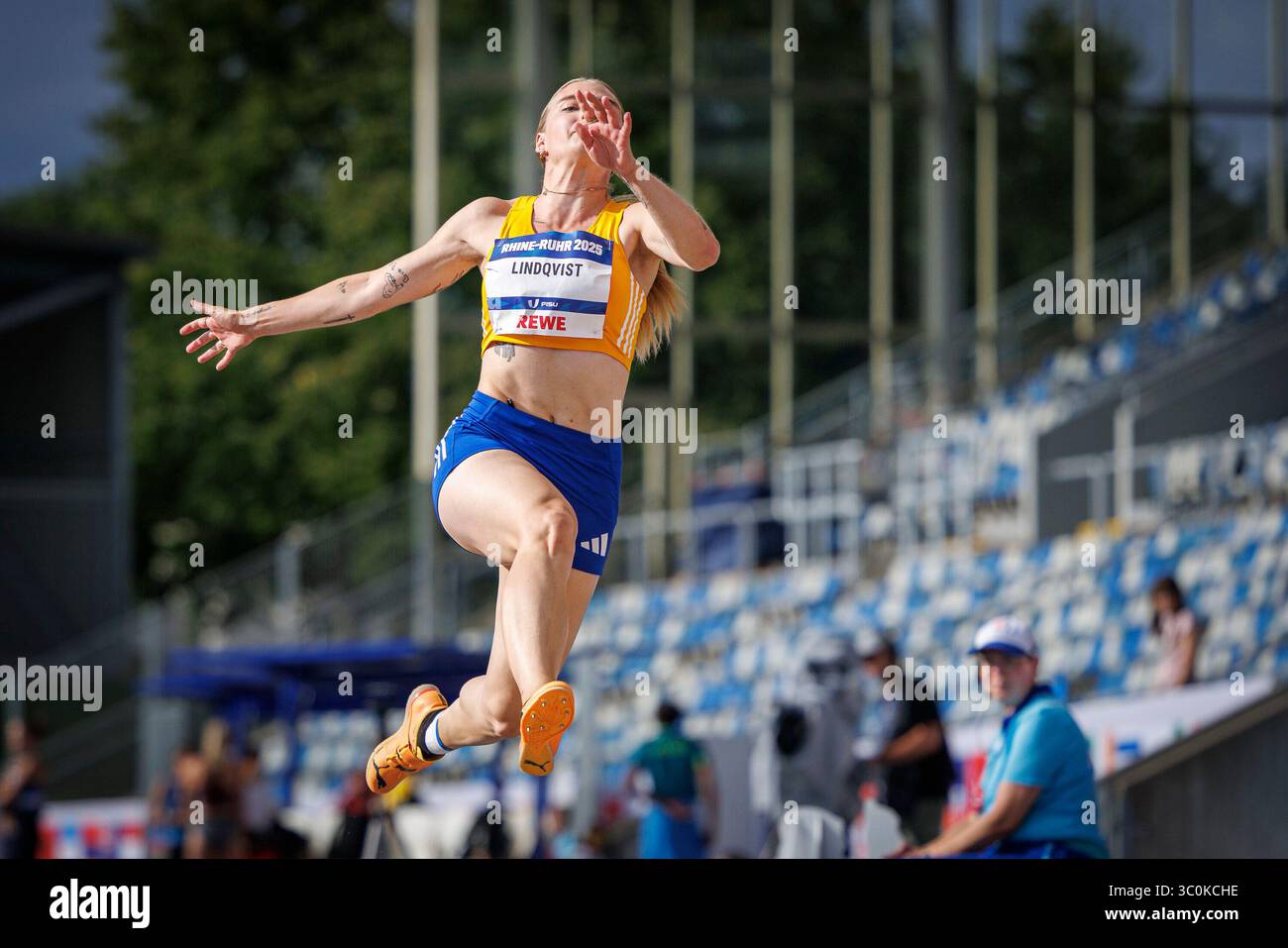 Bochum, Deutschland. 21 juillet 2025. Kajsa Lindqvist (SWE) ; FISU World University Games - Rhin-Ruhr 2025 AM 21.07.2025 im Lohrheidestadion, Bochum (Nordrhein-Westfalen) crédit : dpa/Alamy Live News Banque D'Images