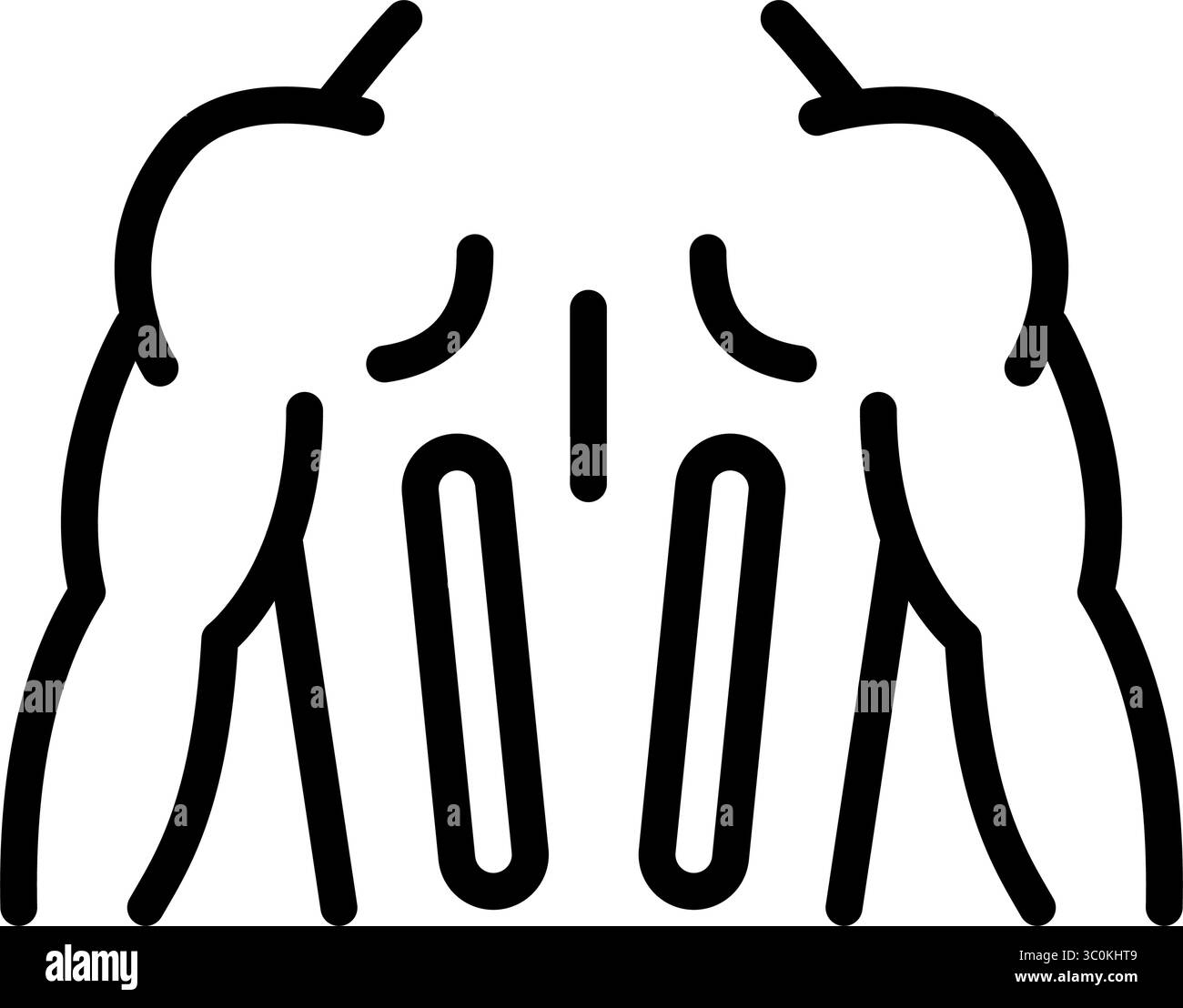 Ruban adhésif kinesio arrière icône du contour de la colonne vertébrale. Ruban élastique thérapeutique. Gonflement musculaire et réduction de la douleur. Soutien des articulations et des ligaments. Connecteur isolé Illustration de Vecteur