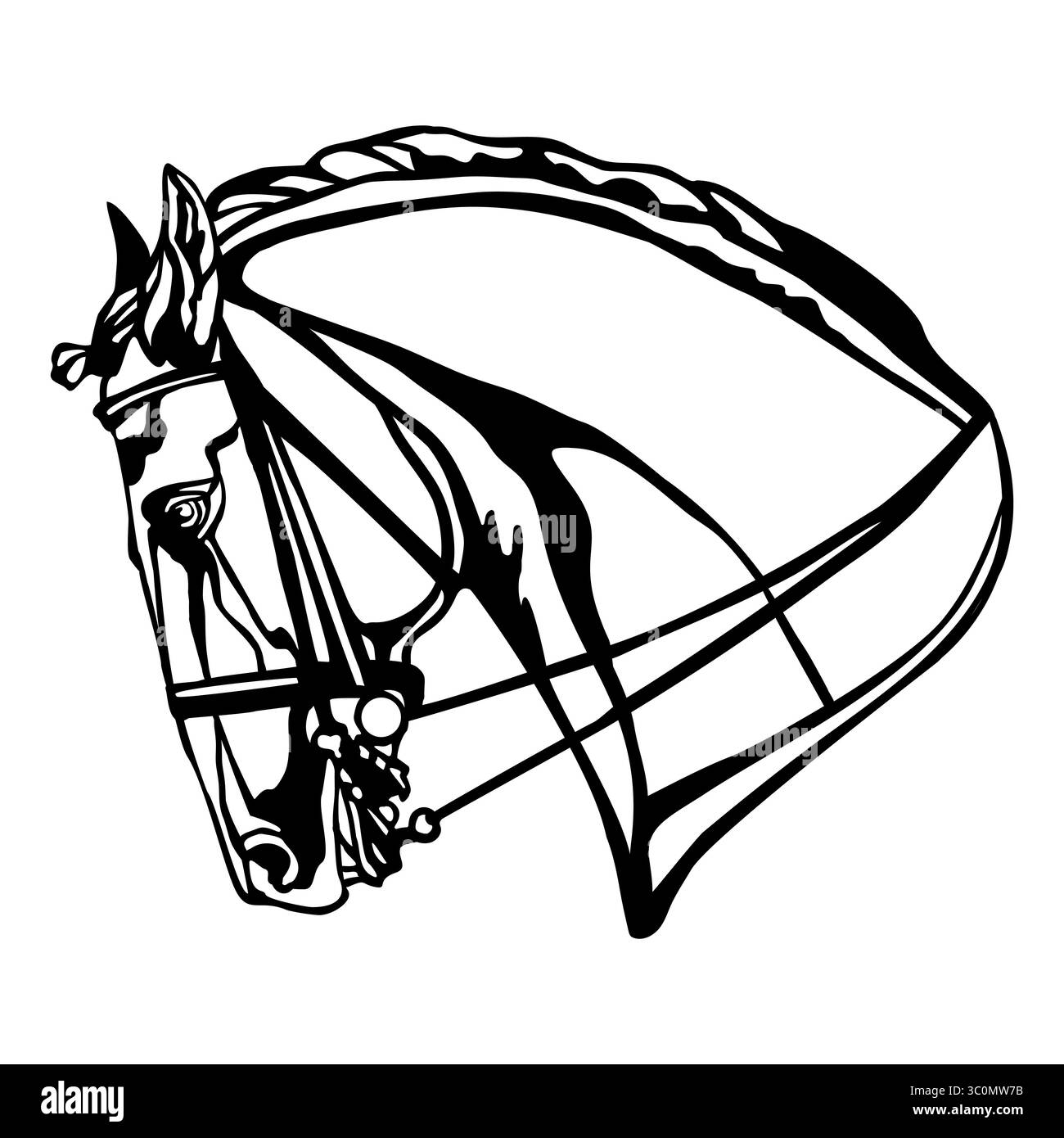 Belle tête de cheval vecteur de modèle d'illustration en boucle fermée Illustration de Vecteur