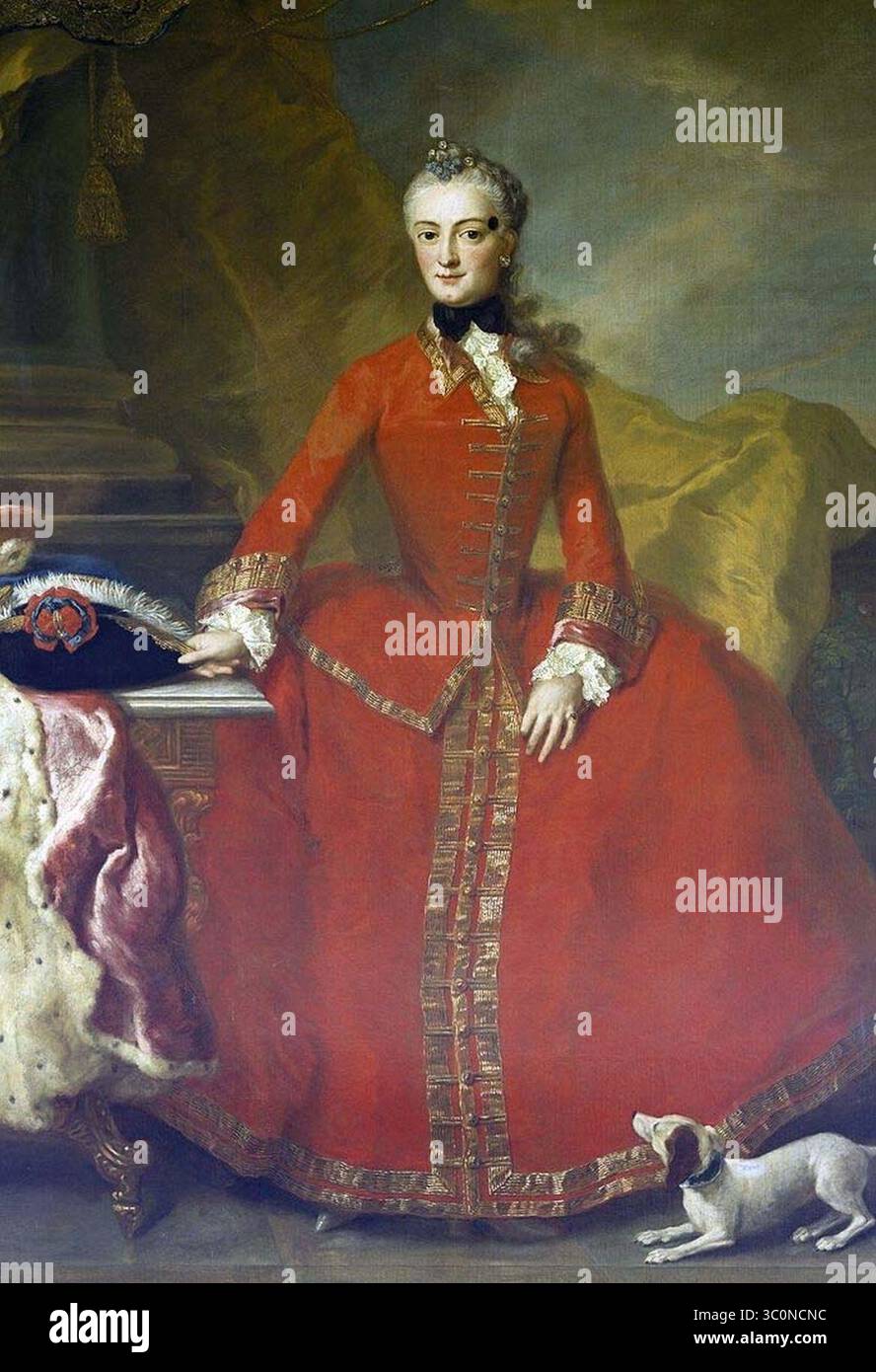 Marie Anne Sophie de Saxe - Schloss Augustusburg, portrait peint entre 1754 et 1760. Banque D'Images
