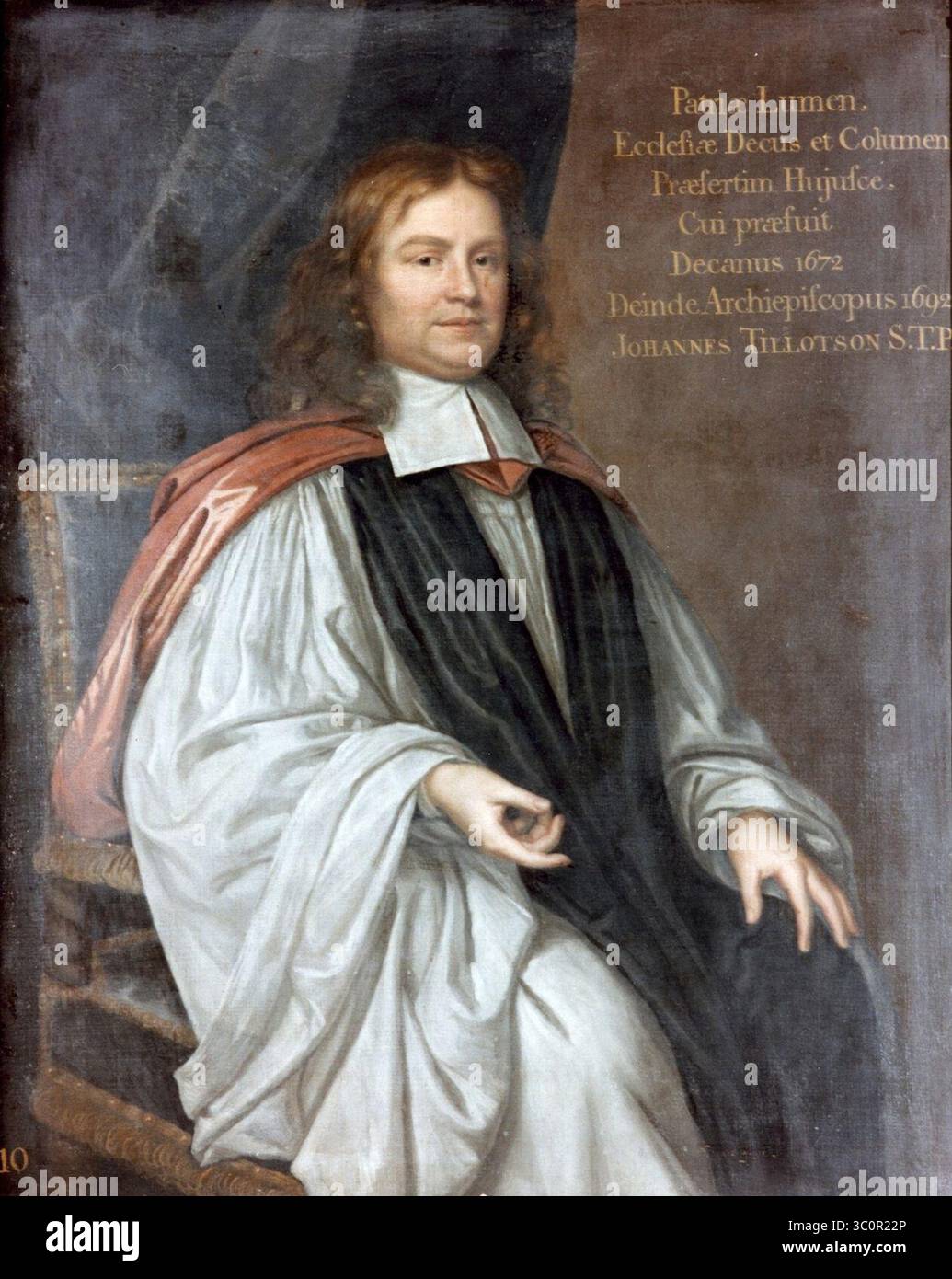 Mary Beale (1633-1699) - John Tillotson (1630-1694), doyen de Canterbury (1672-1689) - CANCA-2293 - Cathédrale de Canterbury. Banque D'Images