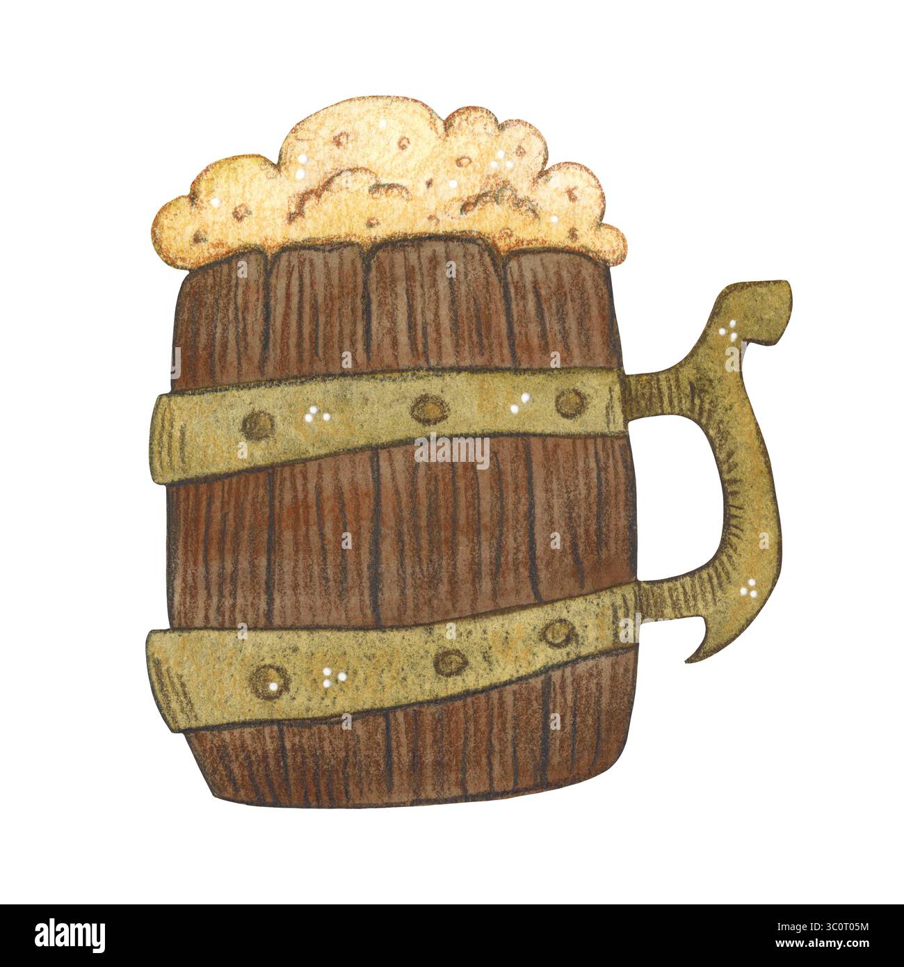 Chope de bière sur un fond blanc Banque D'Images