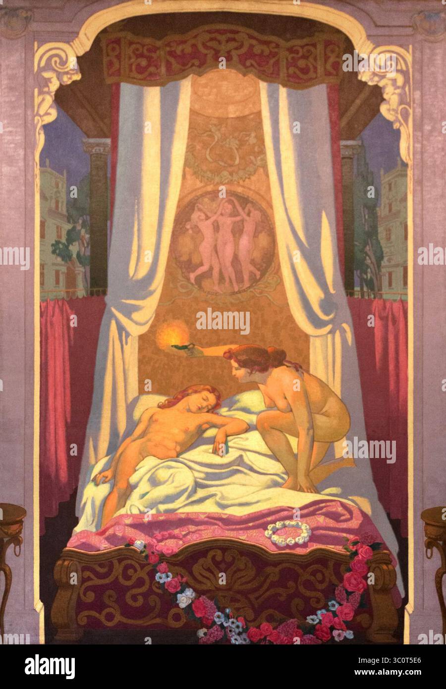 Maurice Denis - L'histoire de Psyché - troisième panel. Banque D'Images