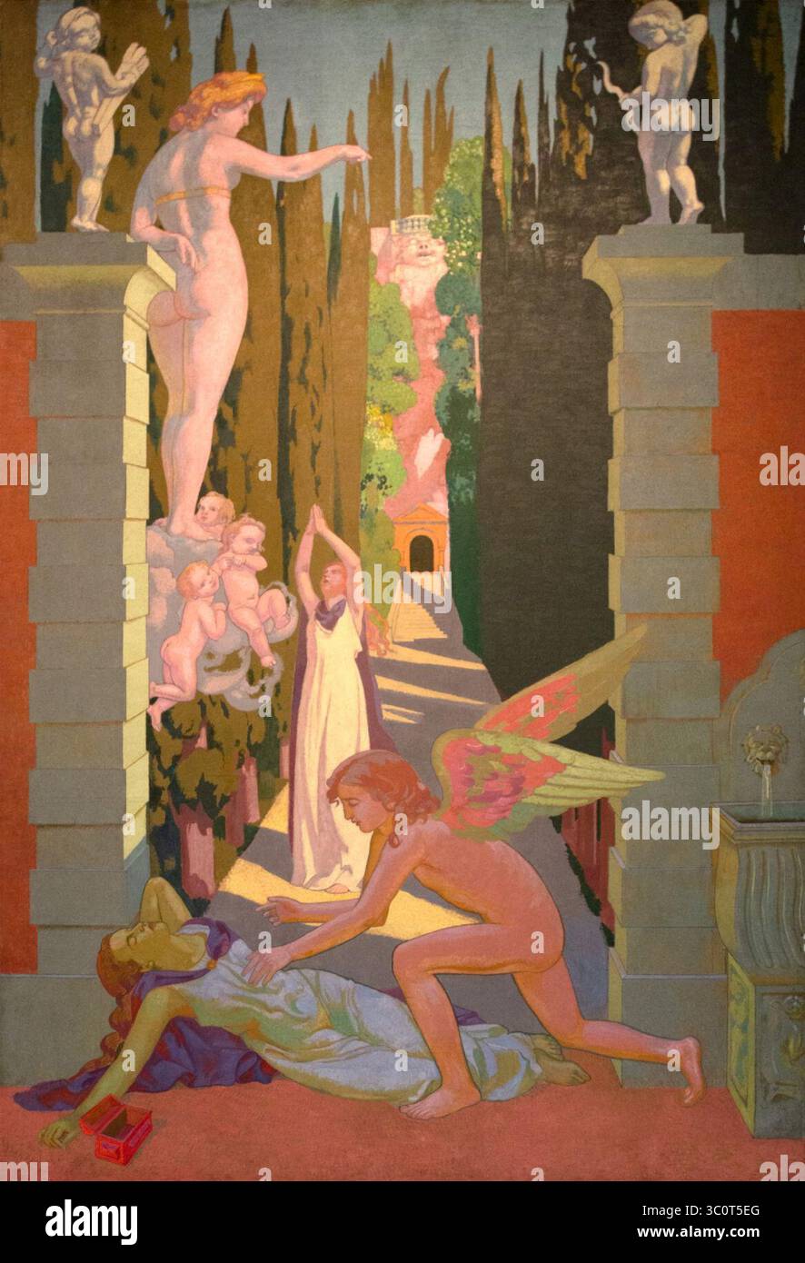 Maurice Denis - L'histoire de Psyché - quatrième panel. Banque D'Images