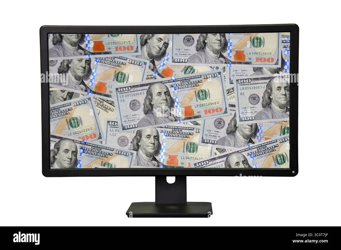 L'écran du bureau isolé sur fond blanc Banque D'Images