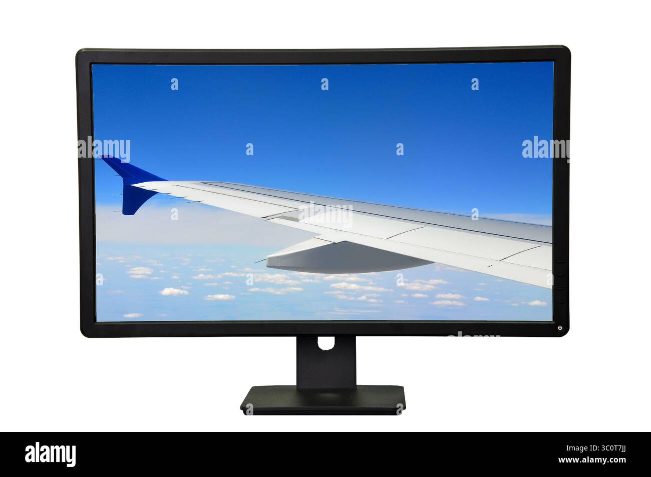 L'écran du bureau isolé sur fond blanc Banque D'Images