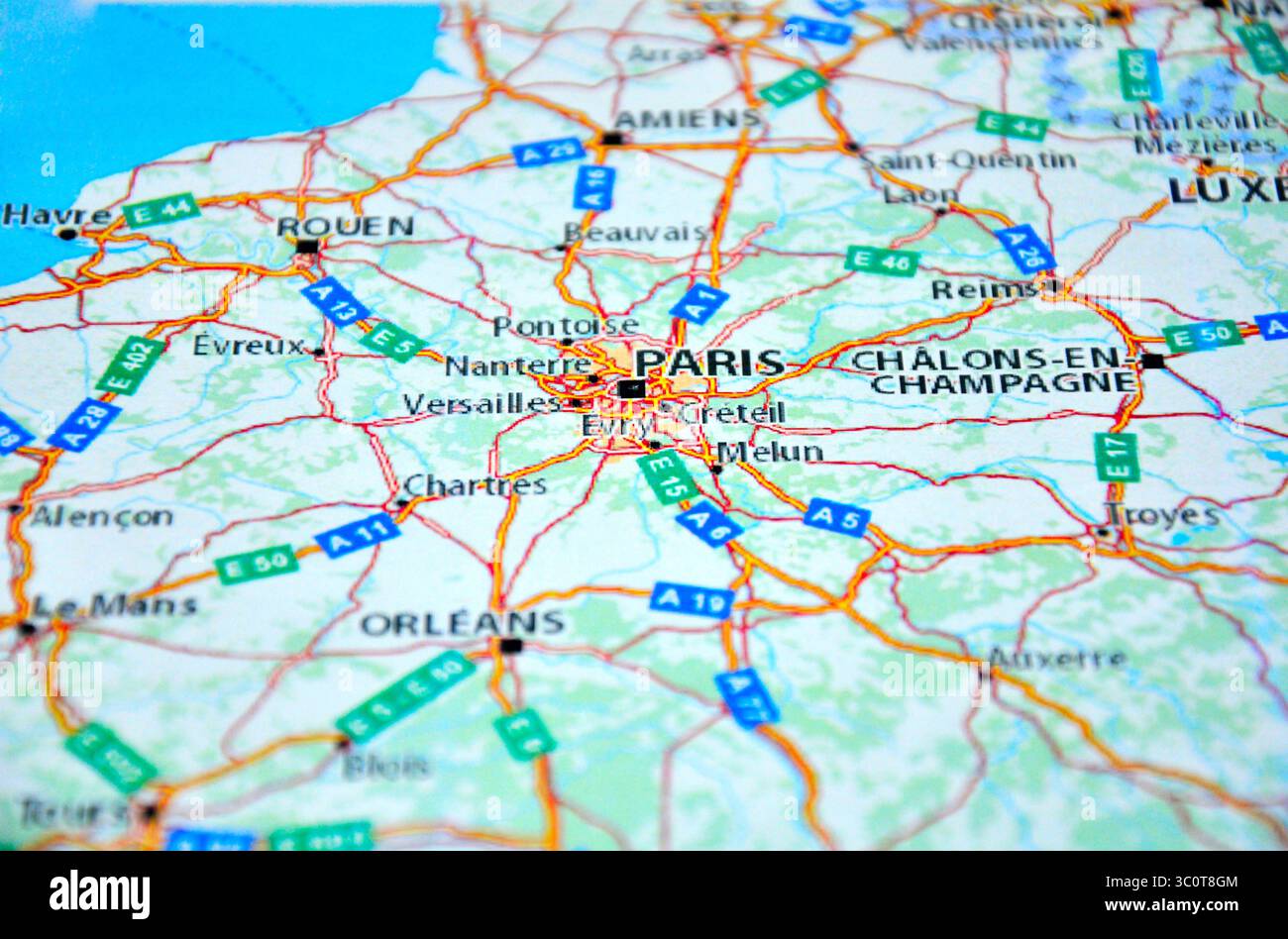 La carte de l'Europe - Paris Banque D'Images