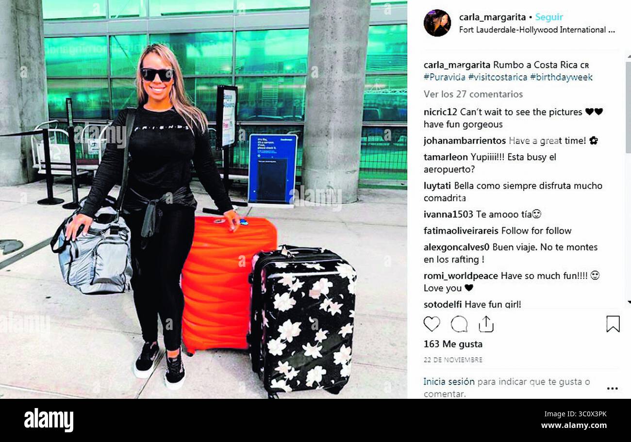 21 décembre 2018 - (22/12/2018) Carla Stefaniak estuvo vacacionando en Costa Rica con su cuÃ±ada, quien viajÃ³ un dÃ­a antes que ella de regreso a EE. UU. PROHIBIDO EL USO O REPRODUCCIÃ“N EN COSTA RICA. (Crédit image : © la Nacion via ZUMA Press) Banque D'Images