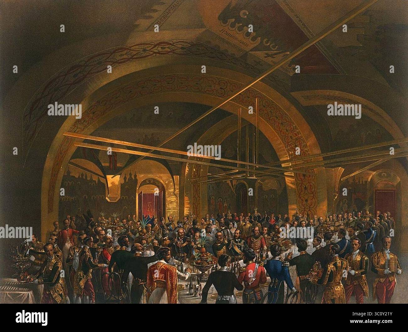 Mihaly von Zichy-Coronation banquet Palais du Kremlin 1856. Banque D'Images