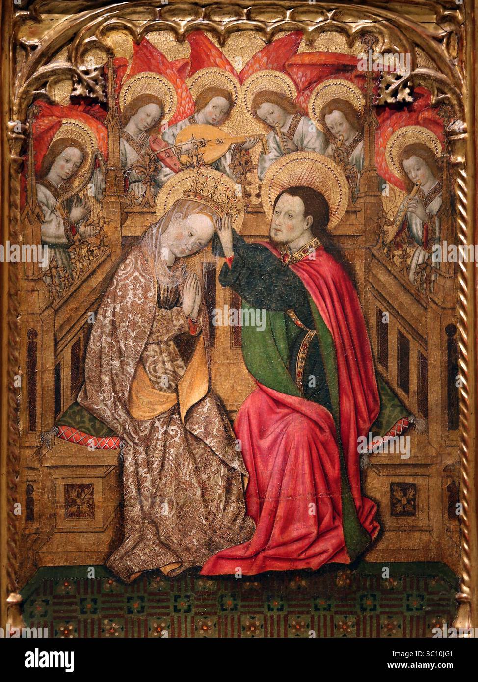 Couronnement de la Vierge, c. 1445-1452 par Bernat Martorell. Provenance inconnue. MNAC. Espagne. Banque D'Images