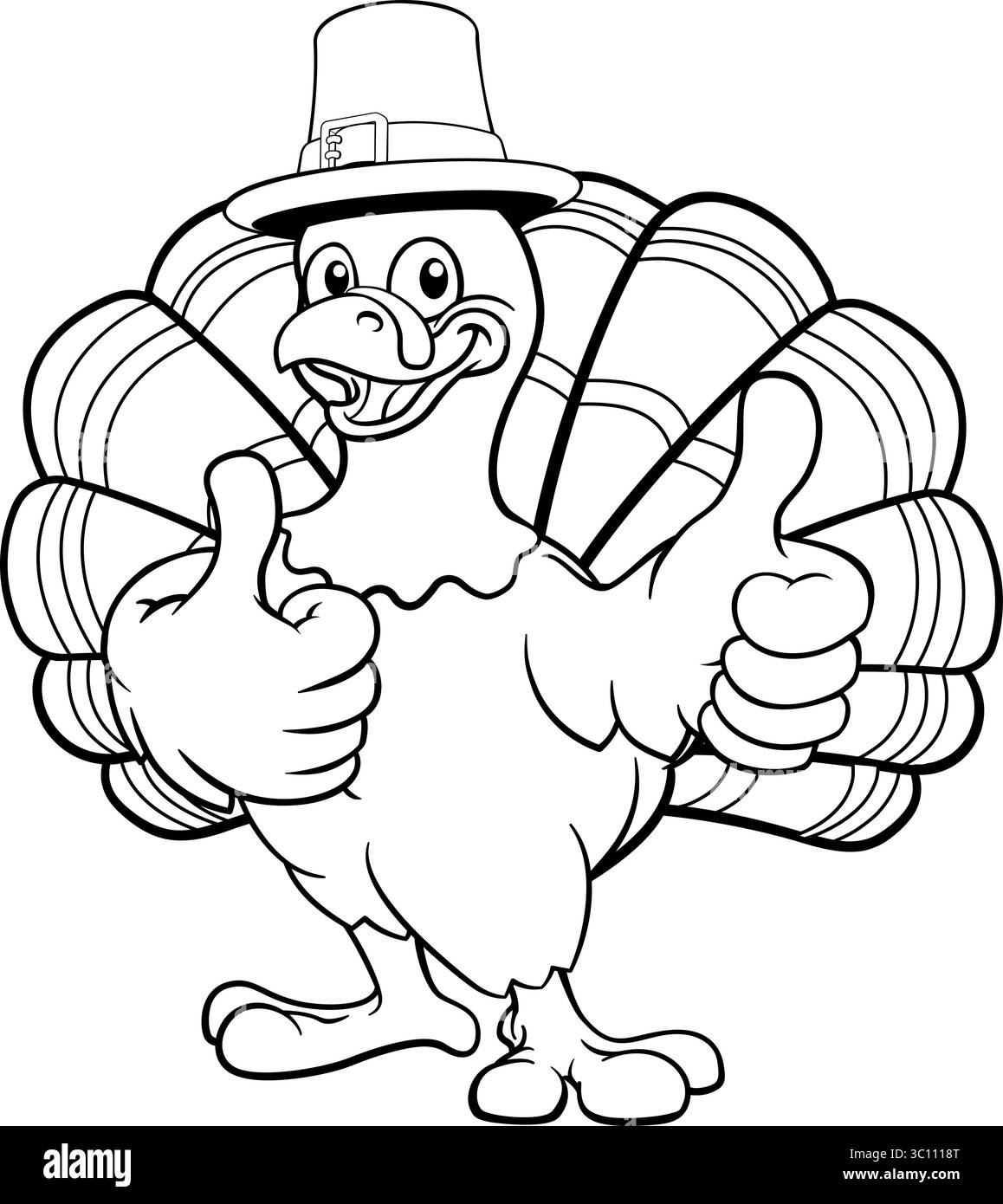 Turquie Thanksgiving Cartoon Bird Christmas Mascot Illustration de Vecteur