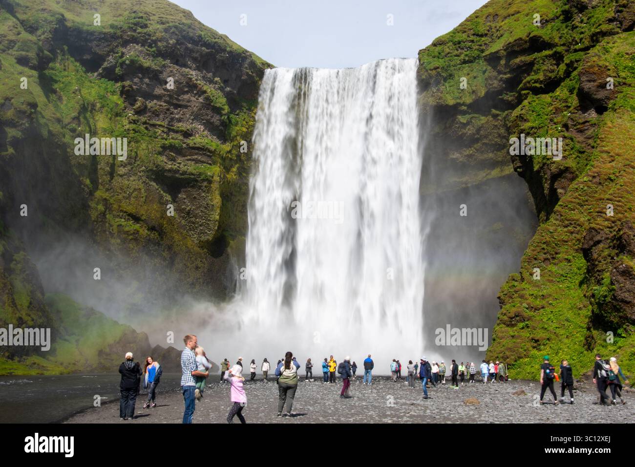 Islande chutes d'eau glacées plages bleues glacées volcans skogafoss Banque D'Images