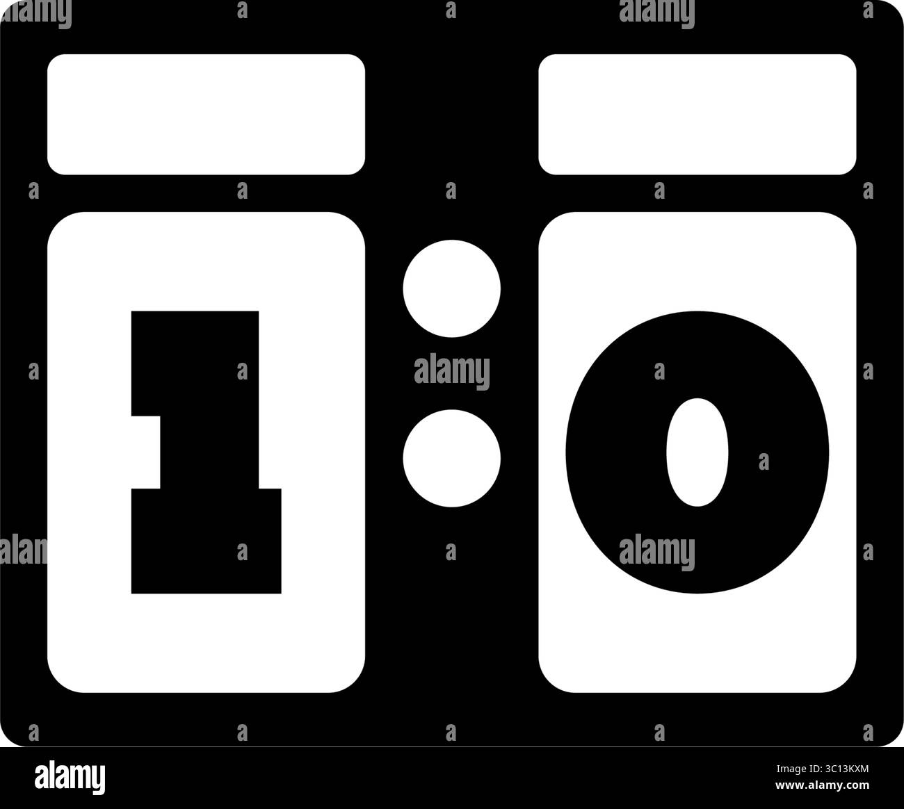 Icône vectorielle simple d'un tableau de bord numérique montrant un score de 1-0 pour les événements sportifs Illustration de Vecteur