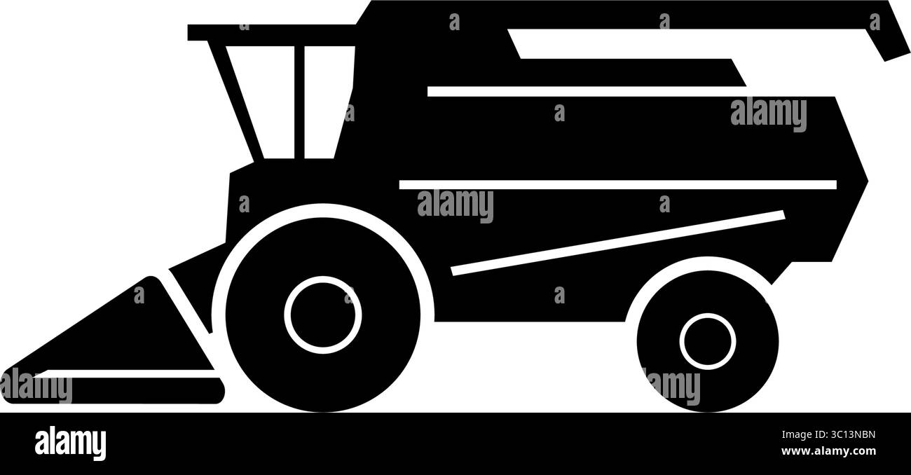 Icône vectorielle minimaliste d'une moissonneuse-batteuse pour l'agriculture et l'agriculture Illustration de Vecteur