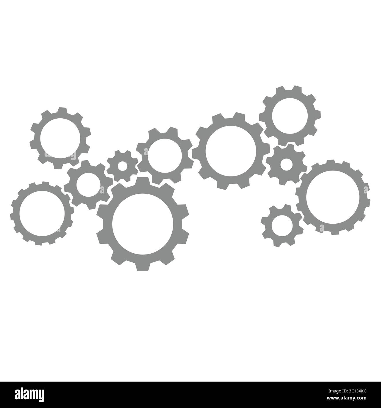 Modèle de vecteur de puzzle d'engrenages et de rouages. Roue dentée ou engrenage et icône de vecteur de conception de Web vierge de roue dentée. Illustration de Vecteur