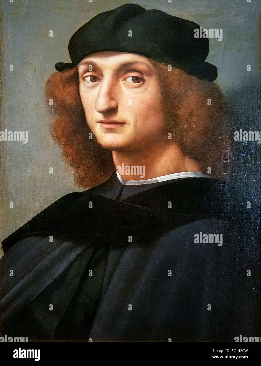 Raffaello Sanzio da Urbino appelé Raphael, Portrait d'un jeune homme, peinture à l'huile sur toile transférée de panneau, vers 1510 Banque D'Images