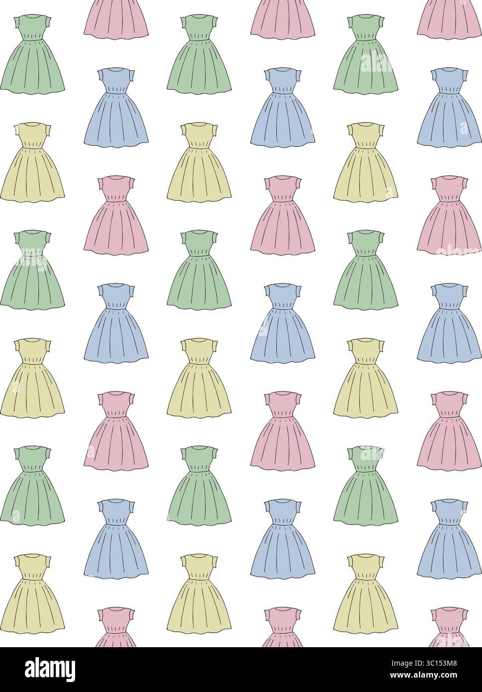 Vecteur modèle sans couture de robe dessinée à la main Illustration de Vecteur