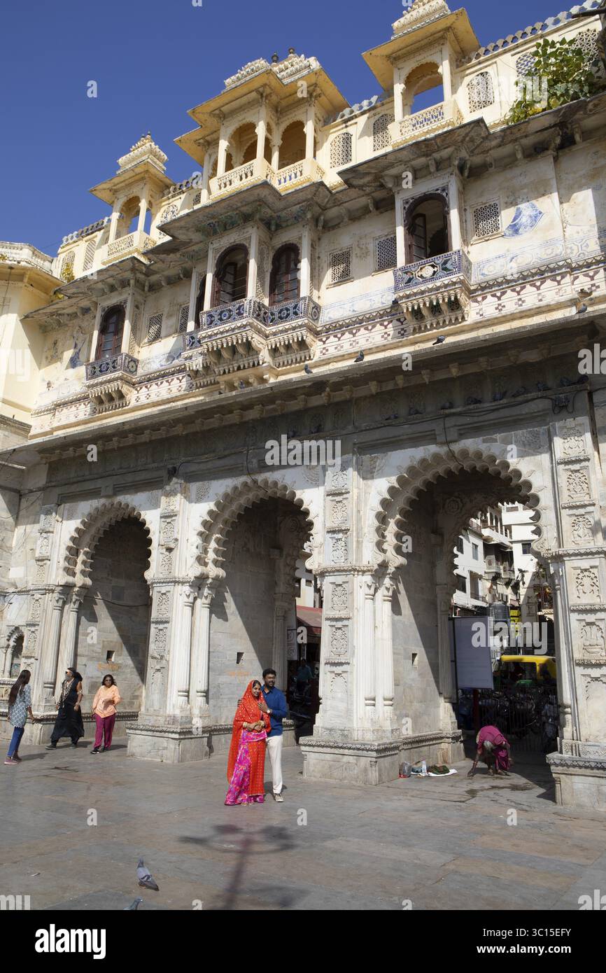 Gangaur Ghat ou Gangori Ghat, Udaipur, Rajasthan, Inde Banque D'Images
