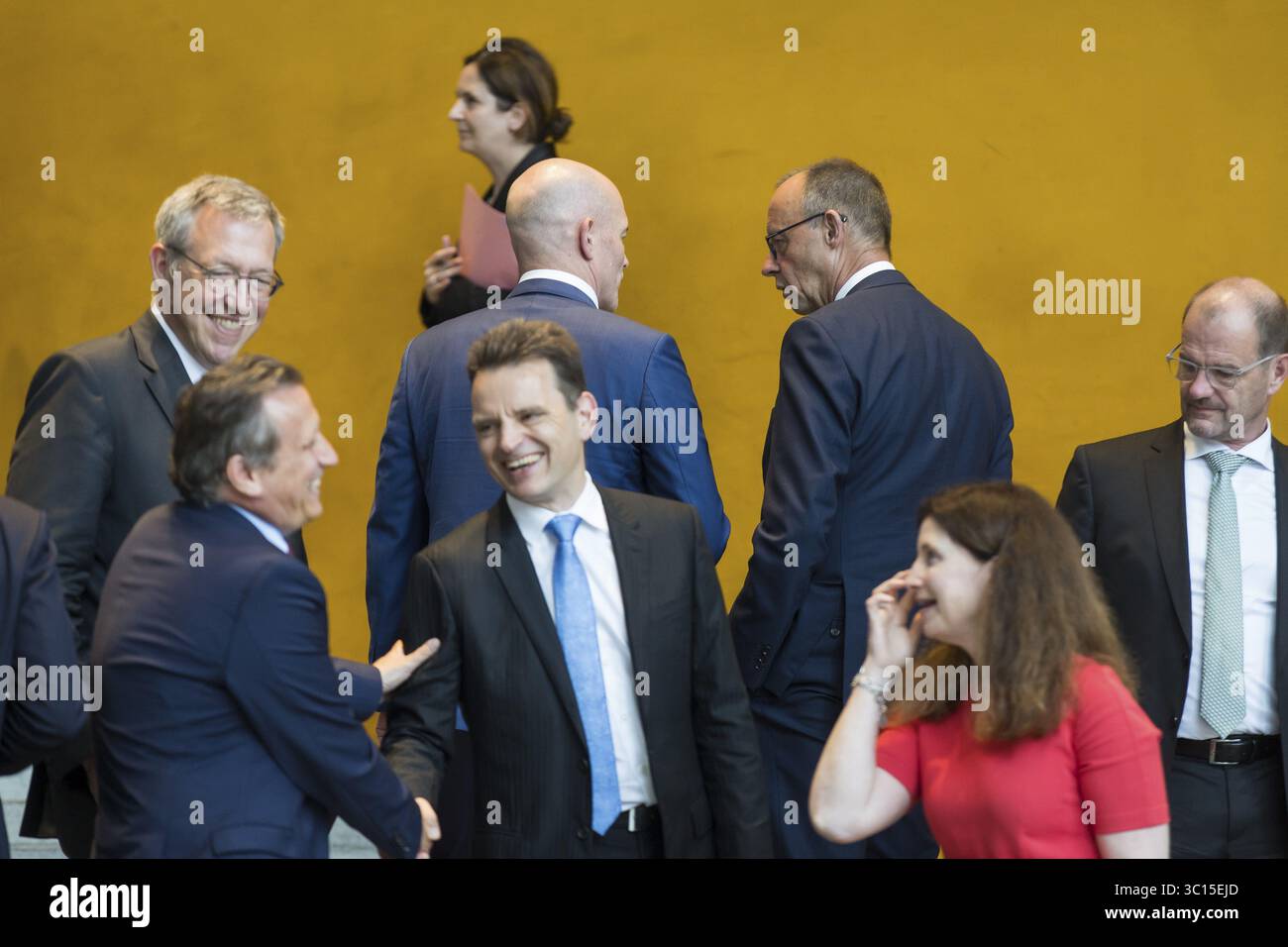 Dirk Schmitz (directeur national Blackrock pour l'Allemagne, l'Autriche et l'Europe de l'est et PDG de Blackrock Asset Management Allemagne) et Friedrich Merz (CDU, F Banque D'Images