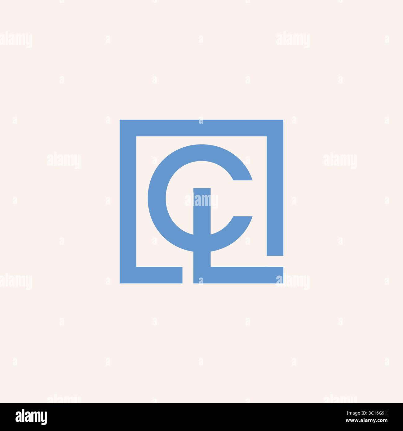 Lettre initiale CL logo monogramme conception à l'intérieur de la forme carrée. Lettres monogramme logo CL, LC, C et l dans une forme carrée. Illustration de Vecteur