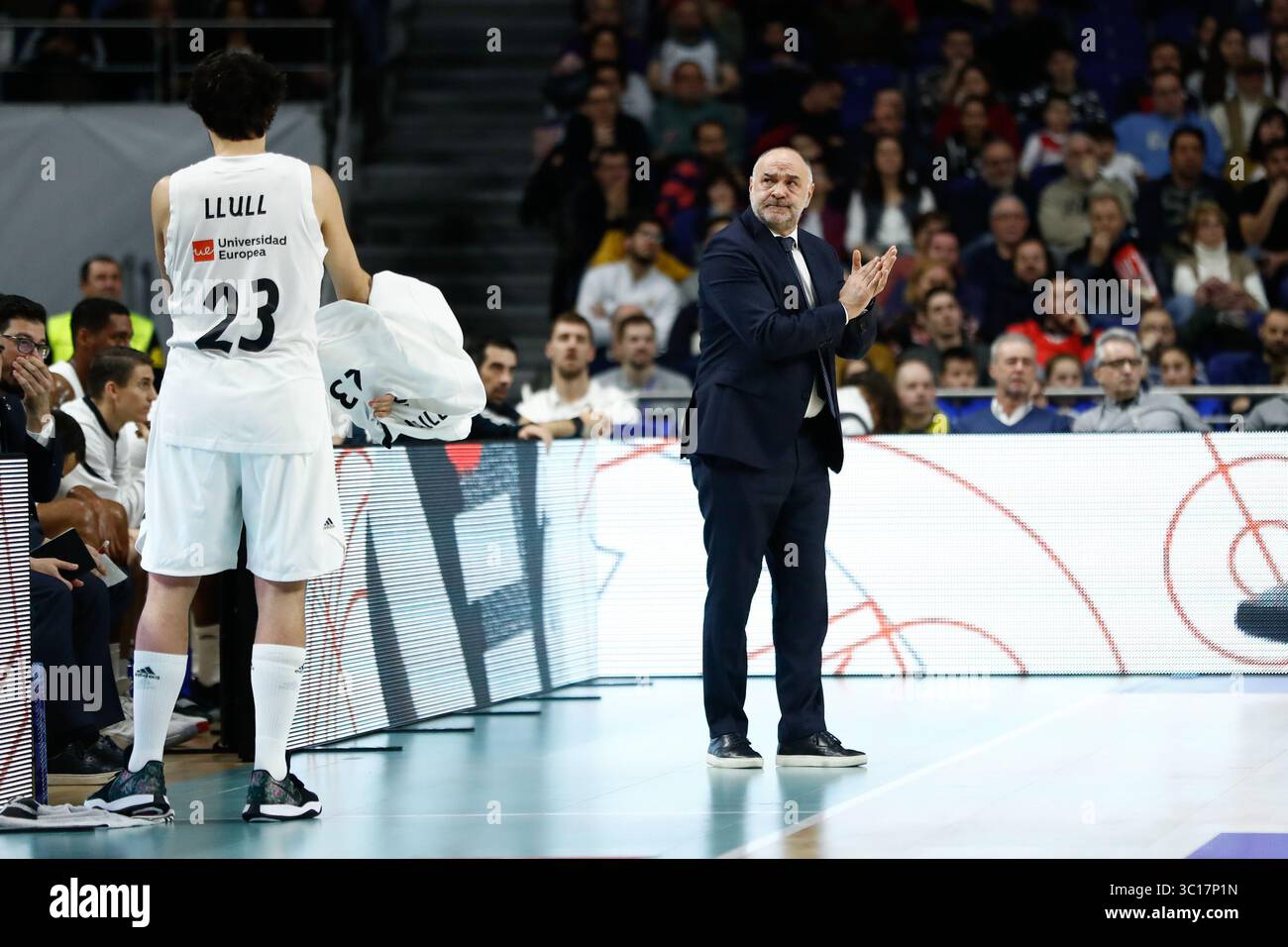 27 décembre 2018 - Madrid, MADRID, ESPAGNE - Pablo Laso d'Espagne et le Real Madrid lors du championnat espagnol Liga Endesa, match de basket joué entre le Real Madrid et Montakit Fuenlabrada au stade Wizink Center, Madrid, Espagne, le 27 janvier 2019. (Crédit image : © AFP7 via ZUMA Wire) Banque D'Images