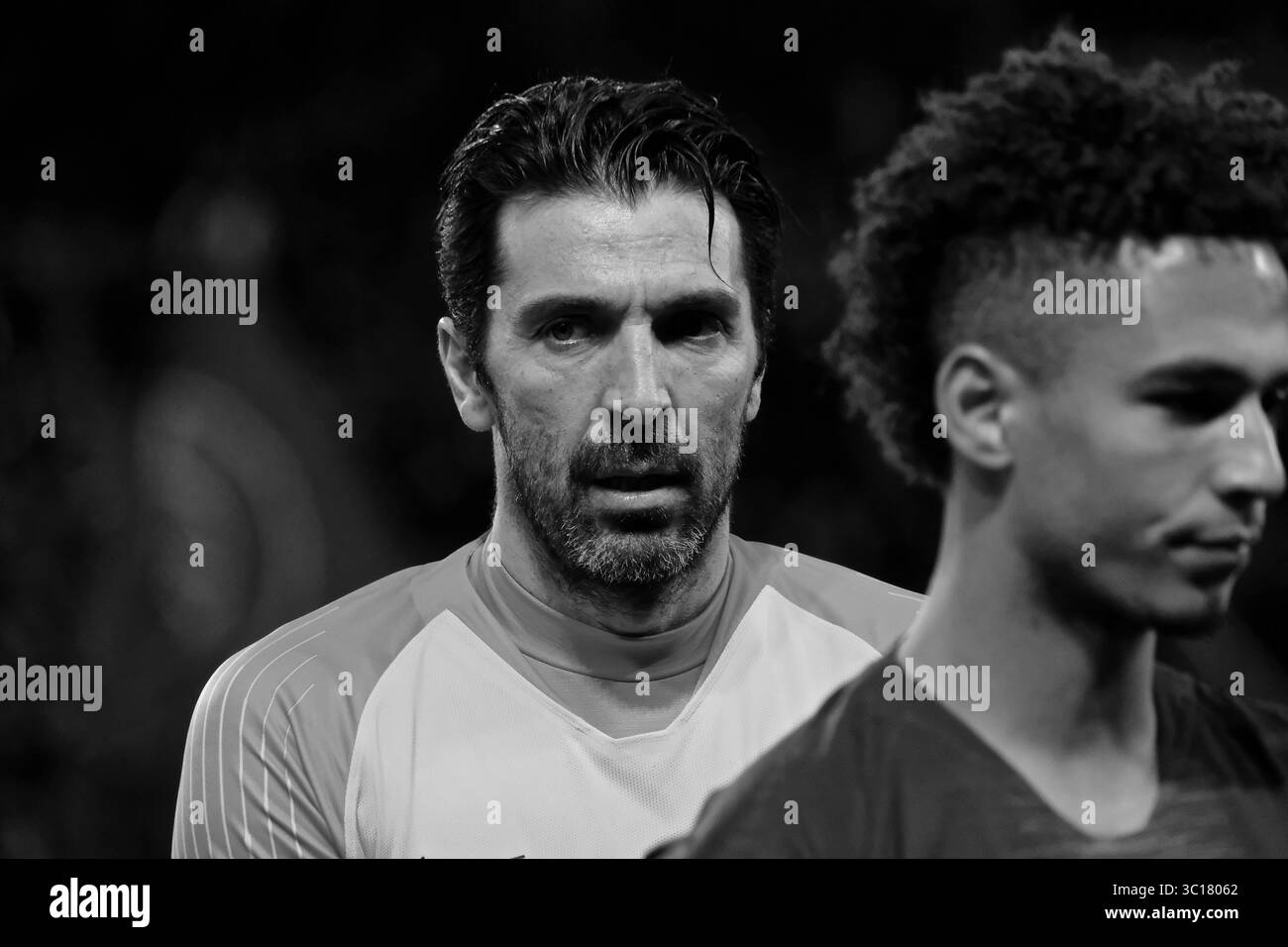 27 janvier 2019 - Paris, Ile de France, France - le gardien de but GIANLUIGI BUFFON du Paris Saint Germain en action lors du championnat de France Ligue 1 Conforama match Paris Saint Germain contre Rennes au Parc des Princes Stadium de Paris - France..Paris SG Won 4-1 (Credit image : © Pierre Stevenin/ZUMA Wire) Banque D'Images
