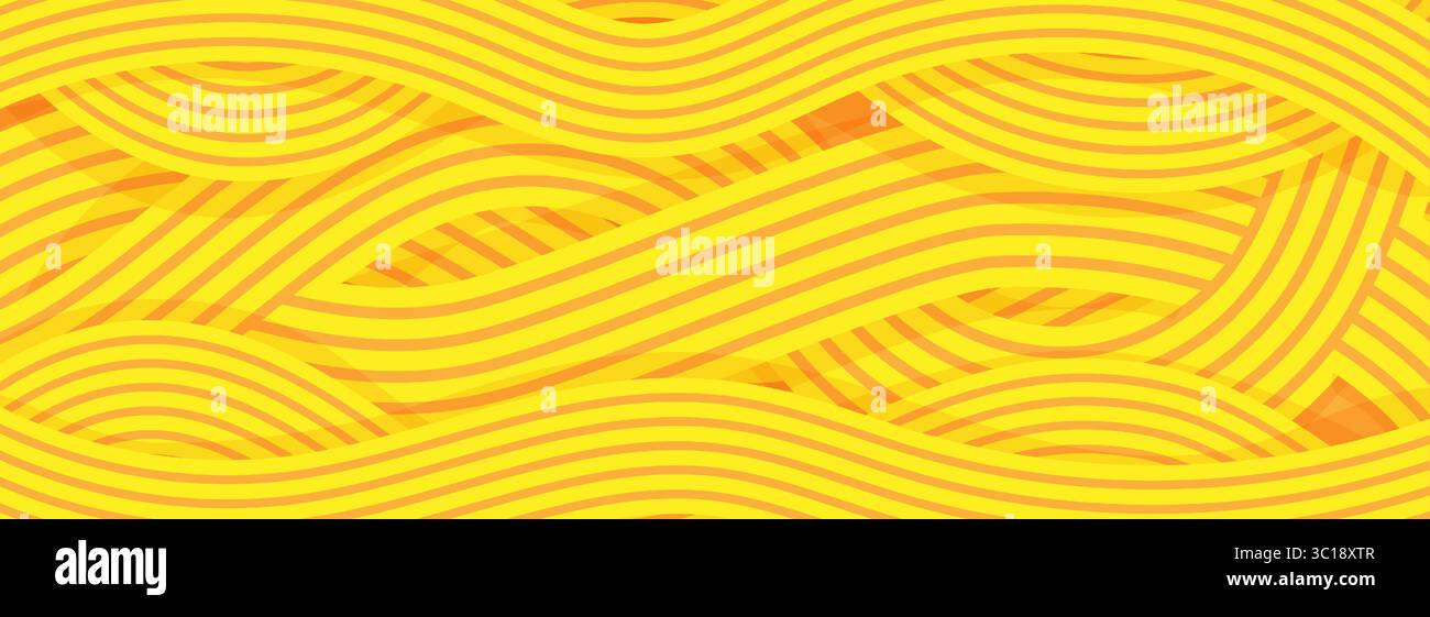Motif ramen, illustration de fond dynamique de nouilles asiatiques, ramen, spaghetti, motif de fond orange Illustration de Vecteur