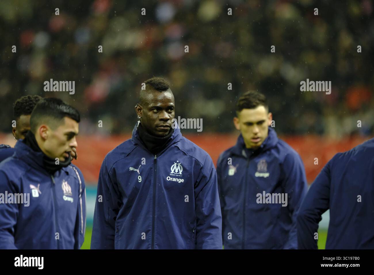 3 février 2019 - Reims, Marne, France - L'attaquant marseillais MARIO BALOTELLI en action lors du championnat de France de football, Ligue 1 Conforama, stade de Reims contre l'Olympique de Marseille au stade Auguste Delaune de Reims - France..Reims a gagné 2-1 (crédit image : © Pierre Stevenin/ZUMA Wire) Banque D'Images