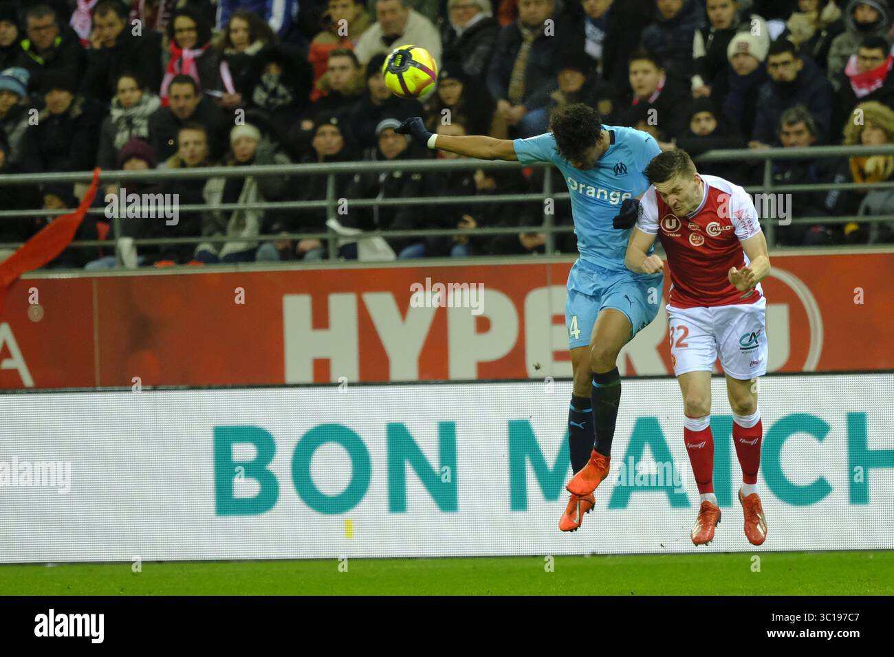3 février 2019 - Reims, Marne, France - le gardien de but marseillais BOUBACAR KAMARA en action lors du championnat de France de football, Ligue 1 Conforama, stade de Reims contre l'Olympique de Marseille au stade Auguste Delaune de Reims - France..Reims a gagné 2-1 (crédit image : © Pierre Stevenin/ZUMA Wire) Banque D'Images