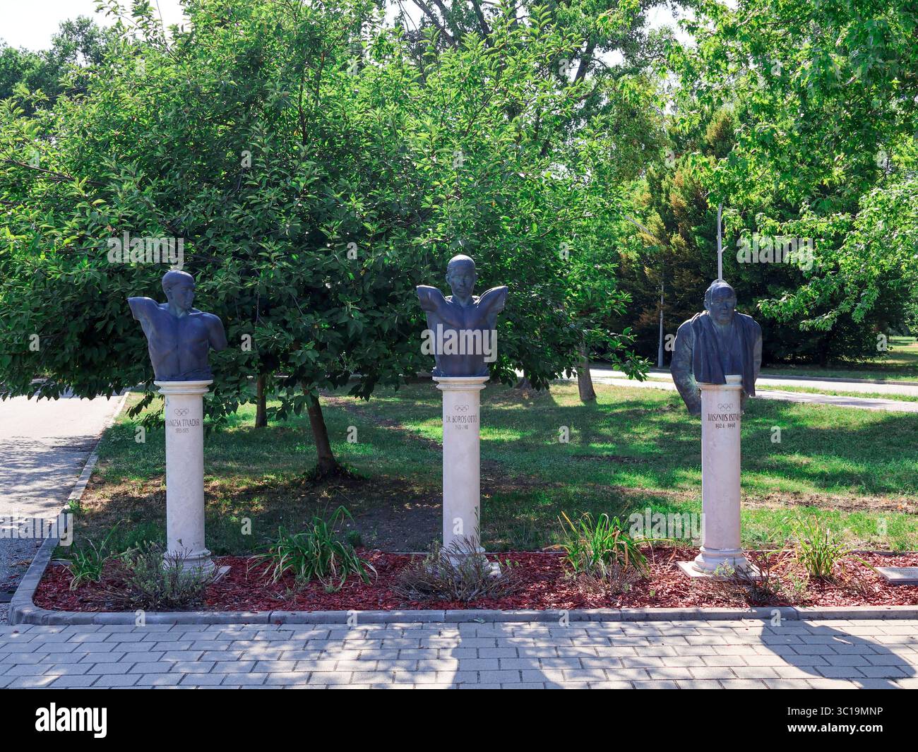 statues de célèbres joueurs de water-polo Banque D'Images
