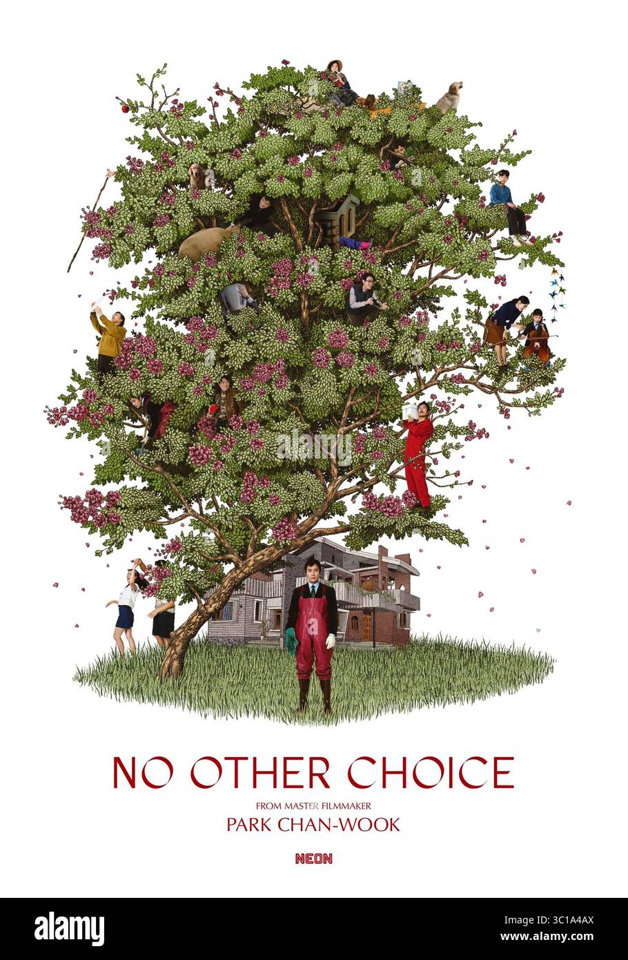 No Other Choice (2025) réalisé par Park Chan-wook et mettant en vedette Lee Byung-Hun, Yeom Hye-ran et son Ye-jin. Après des années de chômage, un homme désespéré élabore un plan obscur inventif pour obtenir un emploi en éliminant sa concurrence. Photographie d'une affiche originale US Advance de 2025 À USAGE ÉDITORIAL EXCLUSIF. Crédit : BFA / Neon Banque D'Images