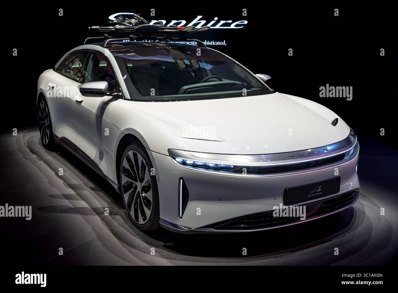 Lucid Air Sapphire Grand Touring, une berline électrique de luxe haute performance. Genève, Suisse - 26 février 2024. Banque D'Images