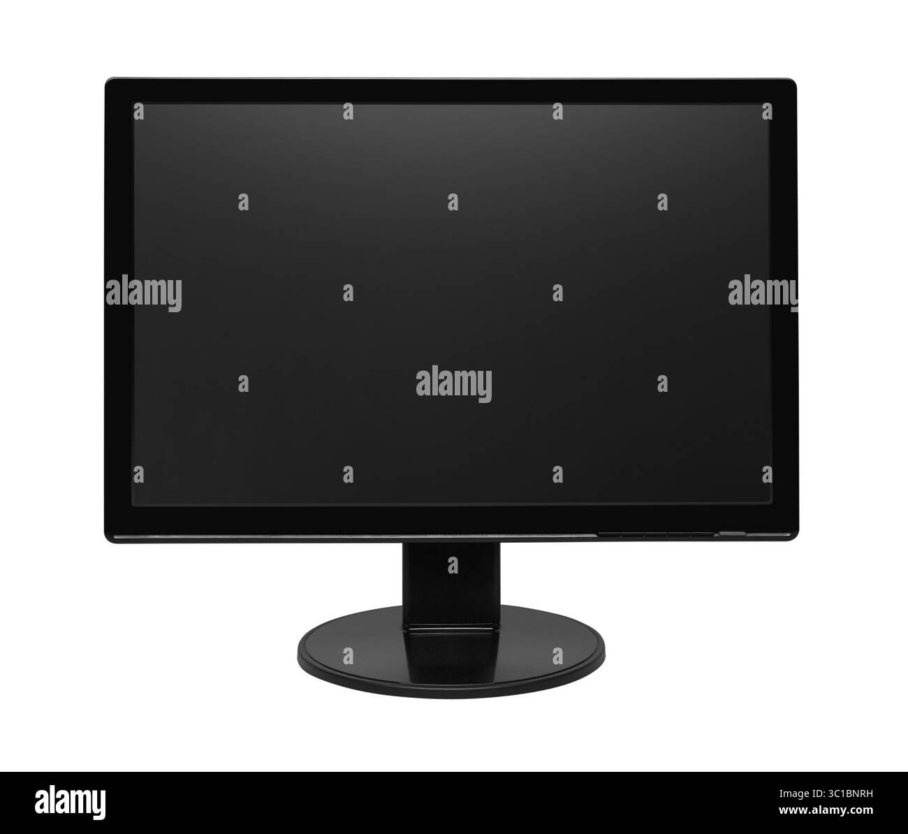 Moniteur TV à LED plate isolé sur des chemins d'écrêtage blancs Banque D'Images