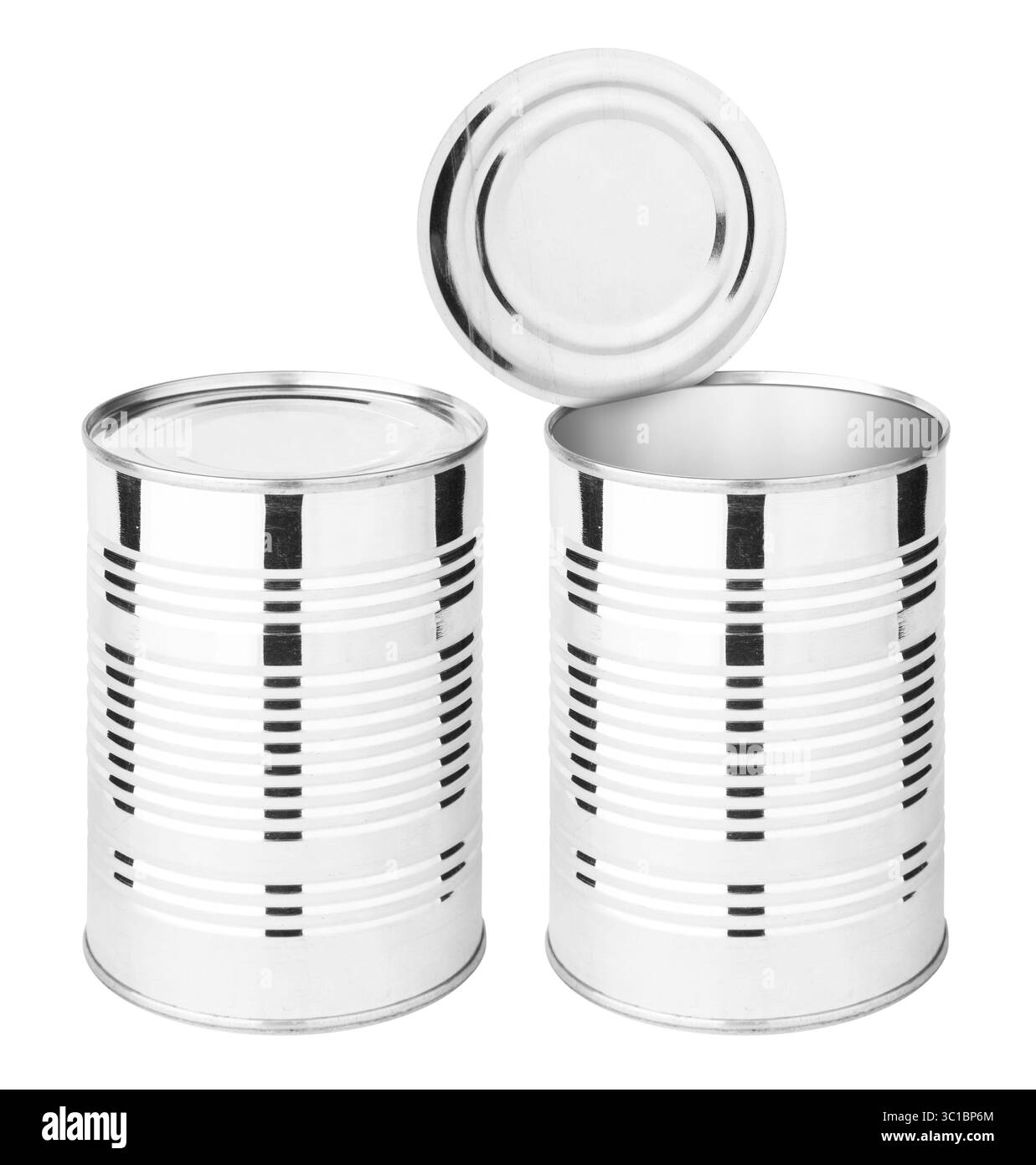 Conserves alimentaires isolé sur blanc (avec clipping patch) Banque D'Images