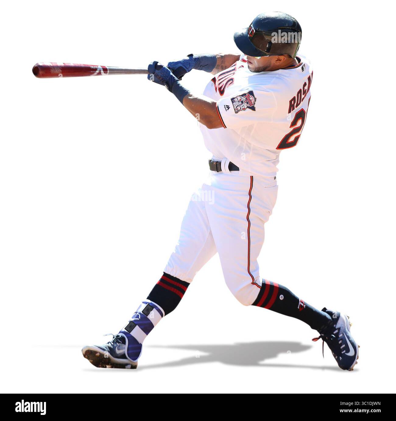 17 septembre 2017 - Minneapolis, MN, États-Unis - Eddie Rosario (20 ans), joueur de gauche des Twins du Minnesota, suit en solo le deuxième tour des Blue Jays de Toronto le dimanche 17 septembre 2017 au Target Field à Minneapolis, Minn. 1211305 (image crédit : Jerry Holt/Minneapolis Star Tribune/TNS via ZUMA Wire) Banque D'Images