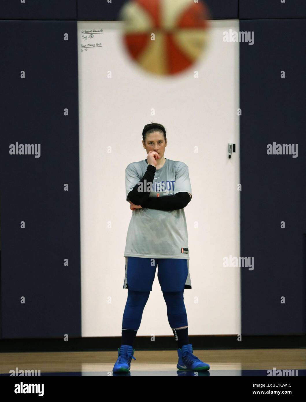 1 mai 2018 - Minneapolis, Minn, États-Unis - États-Unis - Lindsay Whalen entame sa 15e saison dans la WNBA en tant que générale d'étage du Lynx du Minnesota. (Crédit image : Shari L. Gross/Minneapolis Star Tribune/TNS via ZUMA Wire) Banque D'Images