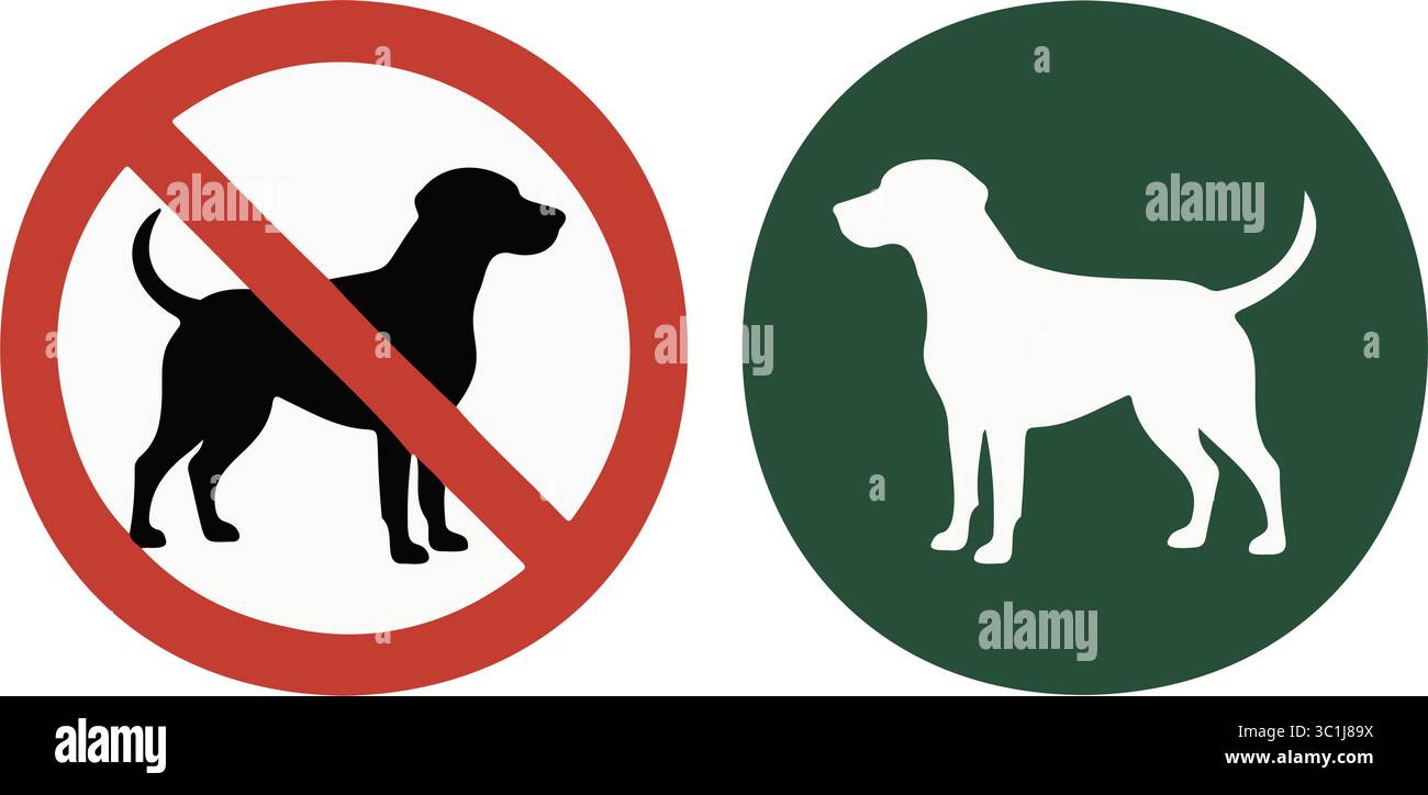 Symboles de politique de chien vectoriel autorisés et interdits Illustration de Vecteur