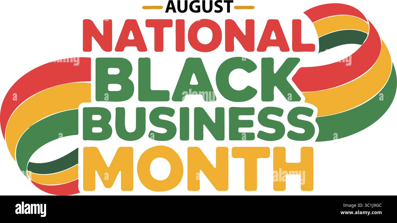 Logo vectoriel National Black Business Month avec des couleurs panafricaines Illustration de Vecteur